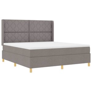 vidaXL Lit à Ressorts avec matelas Taupe 180 x 200 cm tissu