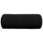 vidaXL Coussins d'accent 2 Pièces Noir Ø 25 x 70 cm Tissu en microfibre