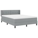 vidaXL Lit à ressort avec matelas gris clair  140 x 200 cm  Tissu.