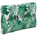 vidaXL Coussin de palette motif de feuilles 50x40x12 cm tissu