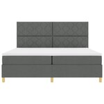 vidaXL Lit à ressort LED avec matelas Gris foncé 200 x 200 cm tissu