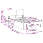 vidaXL Cadre de lit Bois ancien 120 x 190 cm Bois d'ingénierie