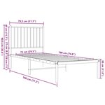 vidaXL Cadre de lit métal sans matelas avec tête de lit noir 75x190 cm