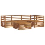 vidaXL Ensemble de canapés d'extérieur 5 Pièces Naturel
