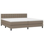 vidaXL Sommier à lattes de lit avec matelas Taupe 200x200 cm Tissu