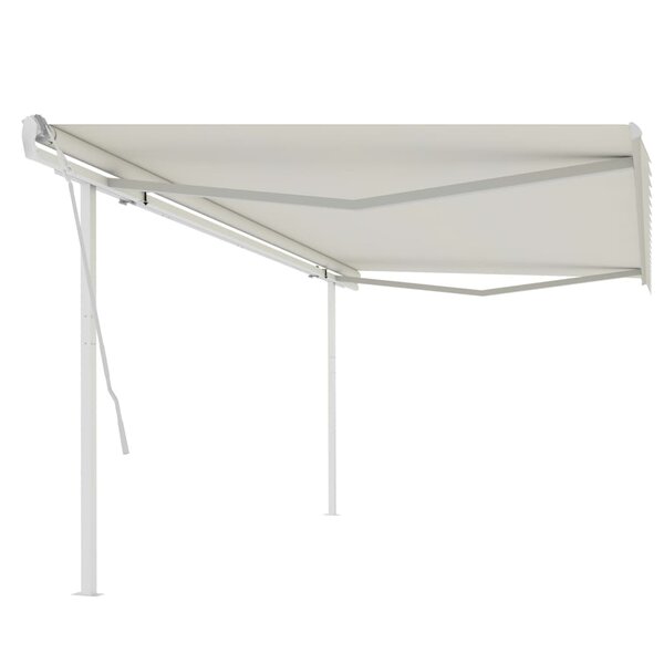 vidaXL Auvent manuel rétractable avec poteaux 5x3 5 m Crème
