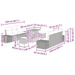 vidaXL Ensemble de canapés de jardin 9 pièces avec coussins beige en poly rattan