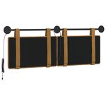 vidaXL Tête de lit suspendue Avec lumière LED Marron Velours