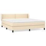 vidaXL Sommier à lattes de lit avec matelas Crème 180x200 cm Tissu