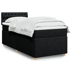 vidaXL Sommier à lattes de lit avec matelas Noir 90x190 cm Tissu