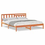 vidaXL Cadre de lit Marron cire 180 x 200 cm Bois massif en pin