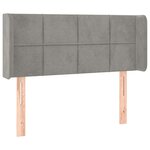 vidaXL Tête de lit à LED Gris clair 103x16x78/88 cm Velours