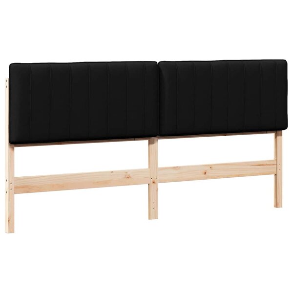 vidaXL Tête de lit capitonnée Marron et Noir 180 cm Pin massif