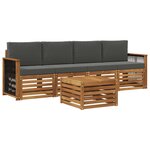 vidaXL Ensemble de canapés d'extérieur 5 pc Naturel et Anthracite