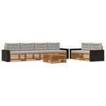 vidaXL Ensemble de canapés d'extérieur 7 pc Naturel et gris clair