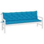 vidaXL Coussins de banc de jardin lot de 2 bleu clair tissu Oxford