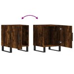 vidaXL Table de chevet chêne fumé 40x40x50 cm bois d'ingénierie