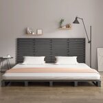 vidaXL Tête de lit murale Gris 156x3x91 5 cm Bois massif de pin