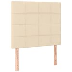 vidaXL Sommier à lattes de lit et matelas et LED Crème 90x190 cm Tissu