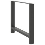vidaXL Pieds de table à manger Anthracite 2 pièces 90 x (72-73) cm Acier