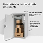 Boîte aux lettres et colis 2-en-1 connectée Boks One + Porte arrière pour encastrement (RAL 7035)