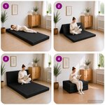 vidaXL Canapé-lit pliable 80 x 67 x 45 cm Noir