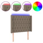 vidaXL Tête de lit à LED Taupe 93x16x118/128 cm Tissu