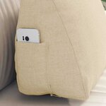 vidaXL Coussin de Dos Crème 45 x 20 x 35 cm tissu