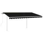 vidaXL Auvent automatique et capteur de vent et LED 4 5x3 m Anthracite