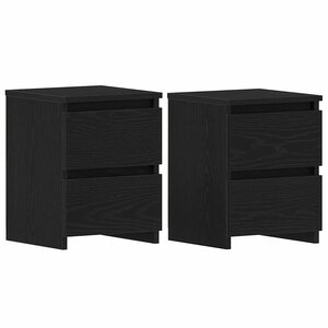 vidaXL Cabinet de chevet avec tiroir 2 Pièces Chêne noir 30 x 30 x 40 cm