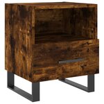 vidaXL Table de chevet chêne fumé 40x35x47 5 cm bois d’ingénierie