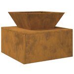vidaXL Brasero 50 x 50 x 40 cm en acier corten