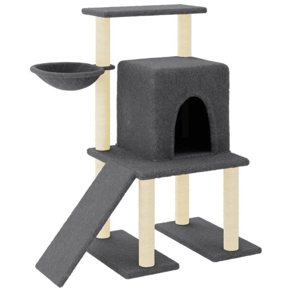 vidaXL Arbre à chat avec griffoirs en sisal gris foncé 96 5 cm