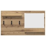 vidaXL Porte-manteau mural avec miroir chêne artisanal 90 x 10 x 50 cm