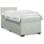 vidaXL Sommier à lattes de lit et matelas Gris clair 100x200cm Velours
