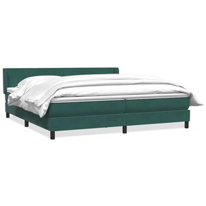 vidaXL Sommier à lattes de lit et matelas vert foncé 180x220cm velours