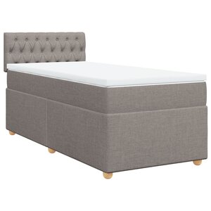 vidaXL Sommier à lattes de lit avec matelas Taupe 90x190 cm Tissu