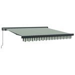 vidaXL Auvent Rétractable Manuel Vert et Blanc 350x250 cm