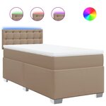 vidaXL Sommier à lattes de lit avec matelas Cappuccino 80x200 cm
