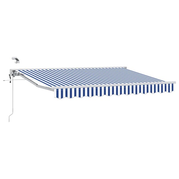 vidaXL Auvent rétractable électrique Bleu et Blanc 3 5 x 2 m