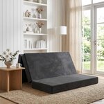vidaXL Canapé-lit pliable 120 x 67 x 45 cm Gris foncé