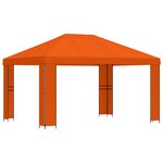 vidaXL Pavillon 4 × 3 m Orange Polyester et Acier 190 gsm