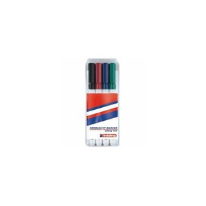Pochettes de 4 marqueurs Permanents extra- fin  colOris Assortis e-400 EDDING
