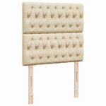 vidaXL Sommier à lattes de lit avec matelas Crème 80x200 cm Tissu