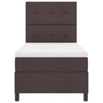 vidaXL Lit à ressorts avec matelas Marron foncé 90 x 190 cm tissu
