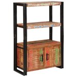 vidaXL Bibliothèque avec portes Marron Bois Recyclé Massif et Métal