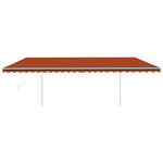 vidaXL Auvent automatique rétractable et poteaux 6x3m Orange et marron