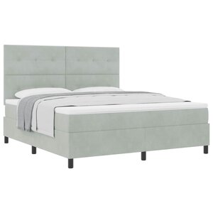 vidaXL Lit à ressorts avec matelas Gris clair 180 x 200 cm Velours