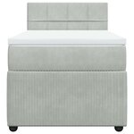 vidaXL Sommier à lattes de lit et matelas Gris clair 90x190 cm Velours