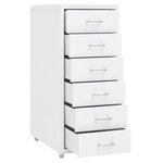 vidaXL Classeur mobile Blanc 28x41x69 cm Métal